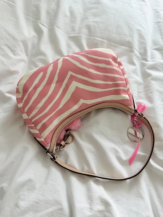 vintage Coach Pink Zebra Print Small Shoulder Bag - Picture 5 of 10